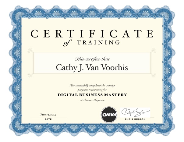 DBM Graduate - Cathy Van Voorhis - 6-19-2014